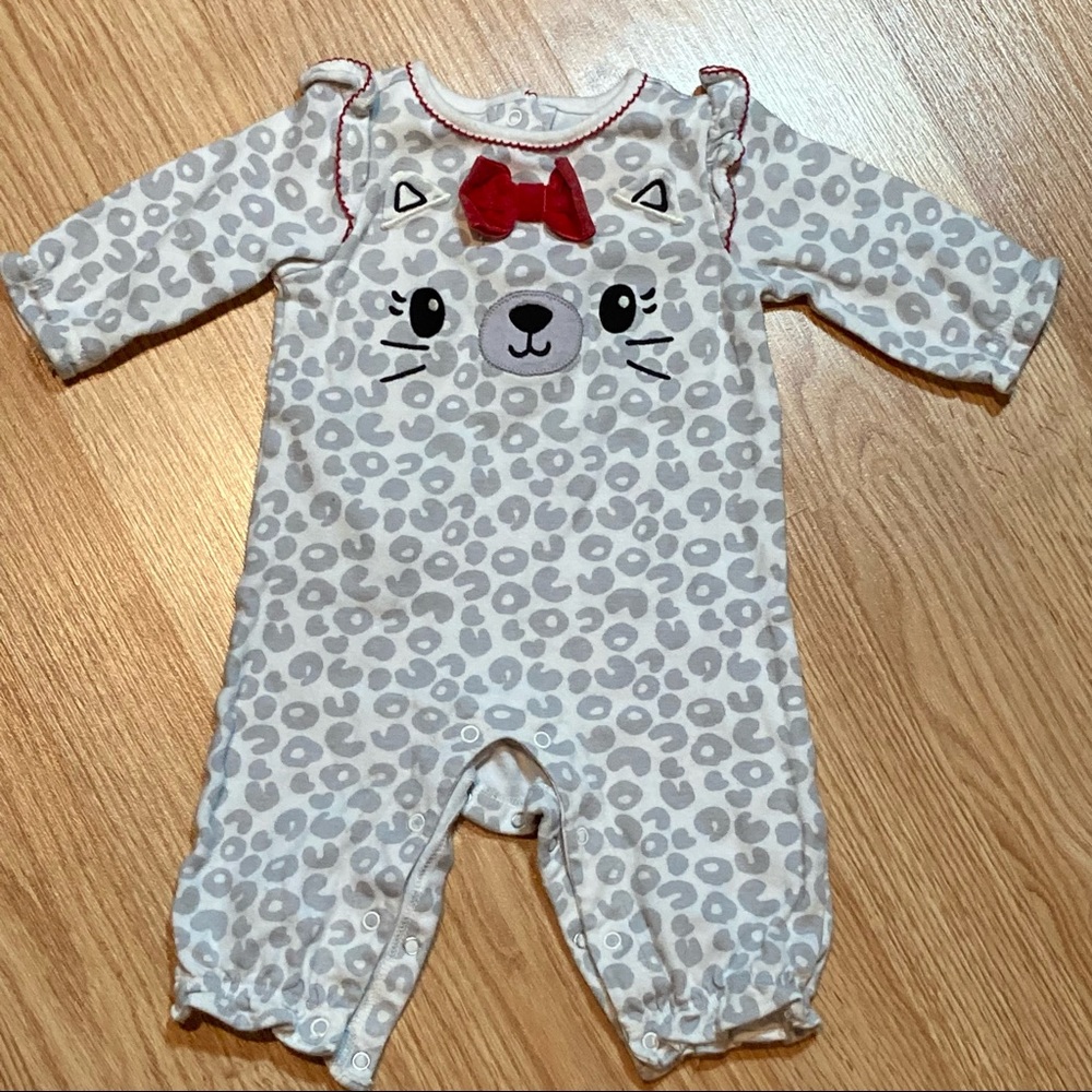 Gymboree cheetah leopard bow outift 3-6 months